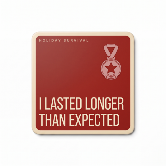Holiday Survival Funny Coasters | Christmas Gift – Set of 4