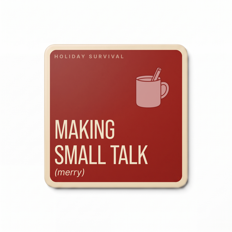 Holiday Survival Funny Coasters | Christmas Gift – Set of 4