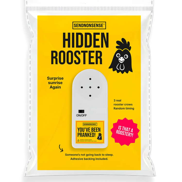 Hidden Rooster Prank Device – Random Crowing Sound Gag Gift