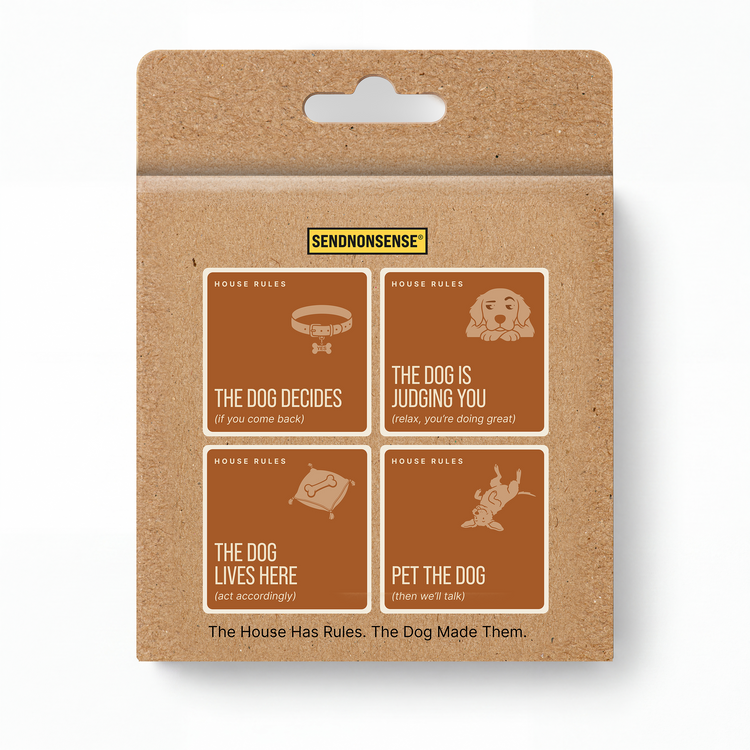 House Rules Funny Dog Coasters | Dog Lover Gift – Set of 4