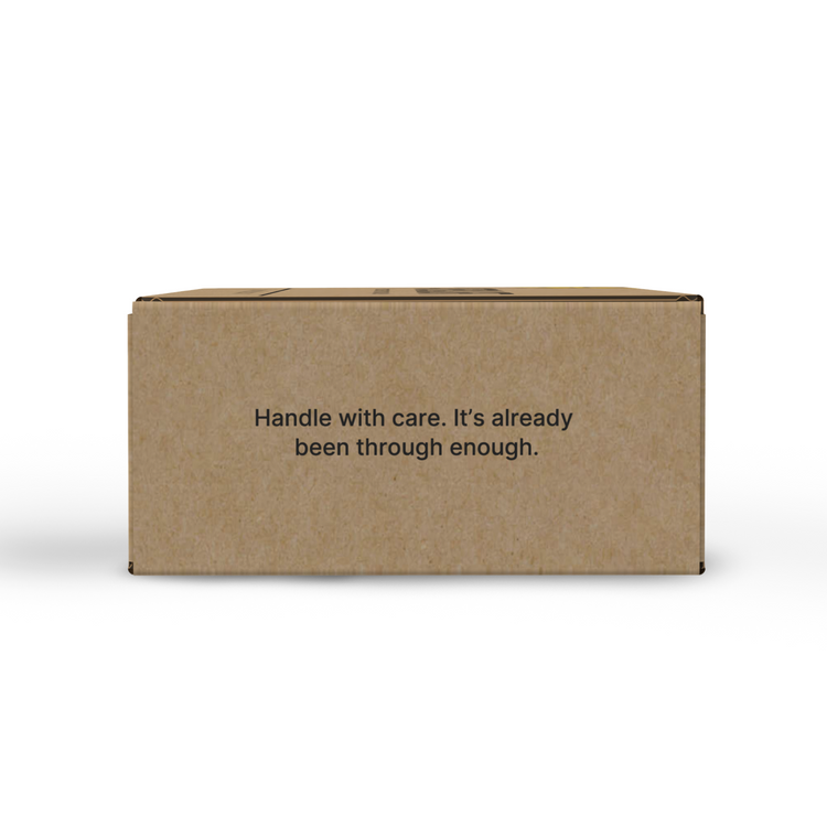 “Mystery Turd” prank gag gift box from SendNonsense showing side label design, novelty fake poop humor packaging